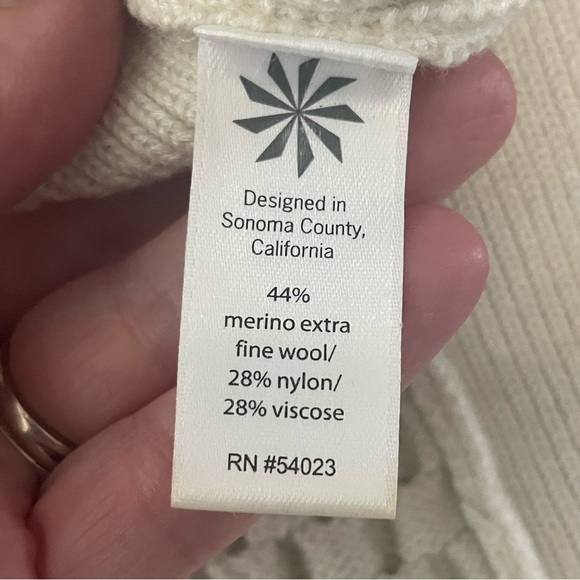 Athleta Tunic Sweater Checkerboard Knit High/Low Hem Cream Size Small - Picture 8 of 13